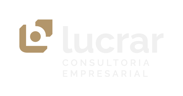 Logotipo Branco da Lucrar Consultoria em Gestão Empresarial de Mogi das Cruzes, SP
